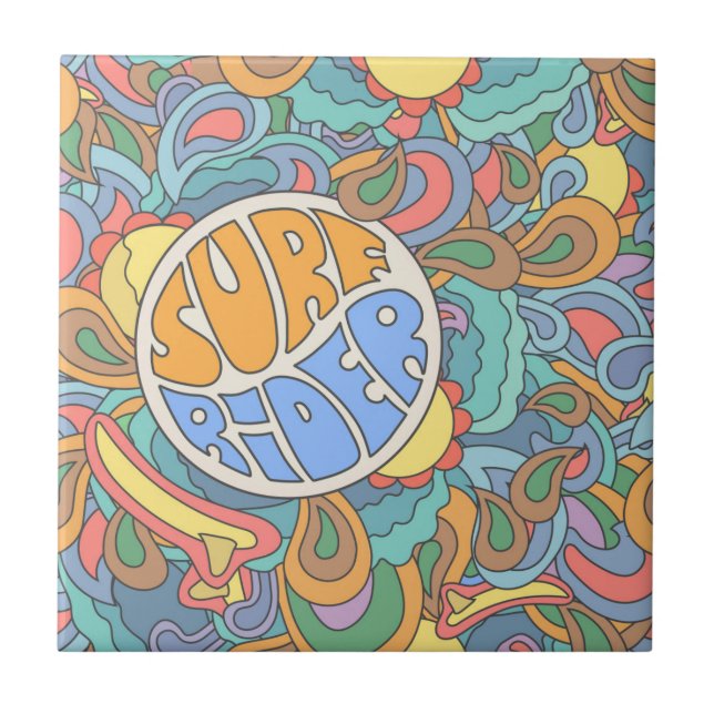 Surfa Rider Mönster Kakelplatta (Framsidan)