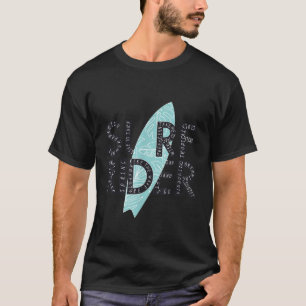 Surfa Rider Typography surfboard umcitattecken Sur T Shirt