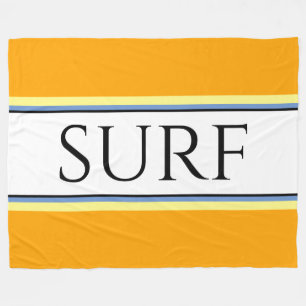 SURFA Roligt Golden Gult White Blue Tävla Rand Fleecefilt