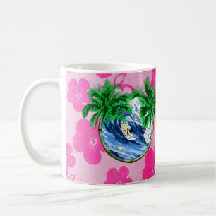 Surfa rosa hibiskus kaffemugg