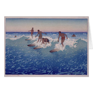 "Surfa-Ryttare, Honolulu" - Charles W. Bartlett OBS Kort