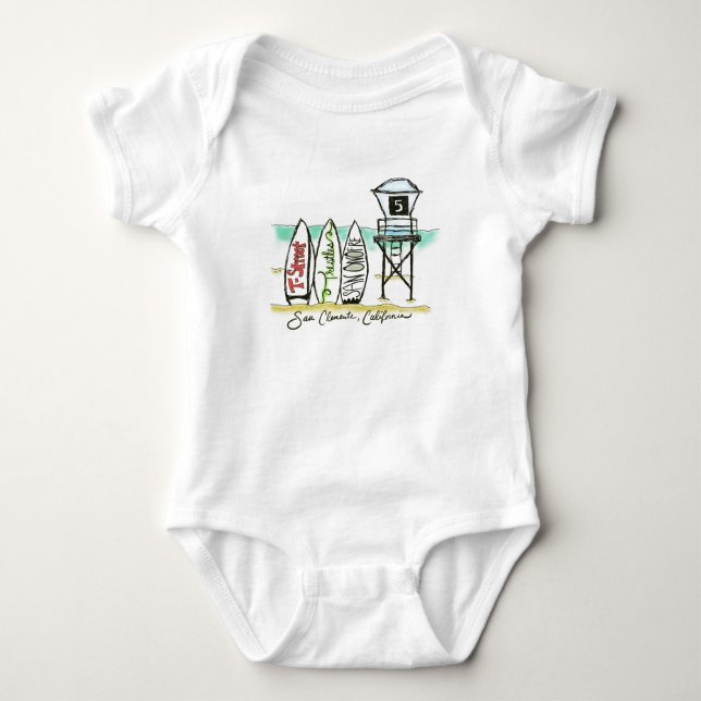 Surfa San Clemente Baby Bodydräkt Tröja (Framsida)