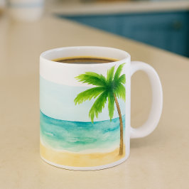 Surfa Sand Handflatan Träd-kaffe Kaffemugg