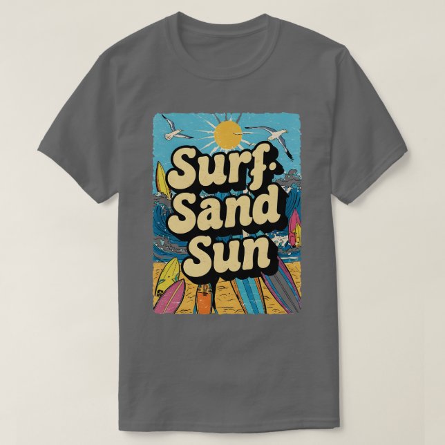 Surfa Sand Sol semester älskare gift TShirt T Shirt (Design framsida)