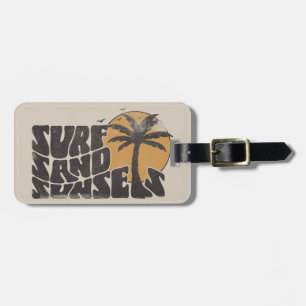 Surfa Sand Sunsets Beach Life Handflatan Träd Bagagebricka