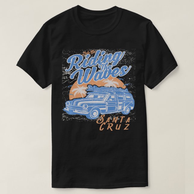 Surfa Santa Cruz Coola Woodie Wagon Retro Vin T Shirt (Design framsida)