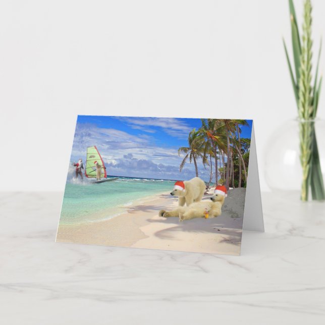 Surfa Santa jul Helgkort (Framsida)