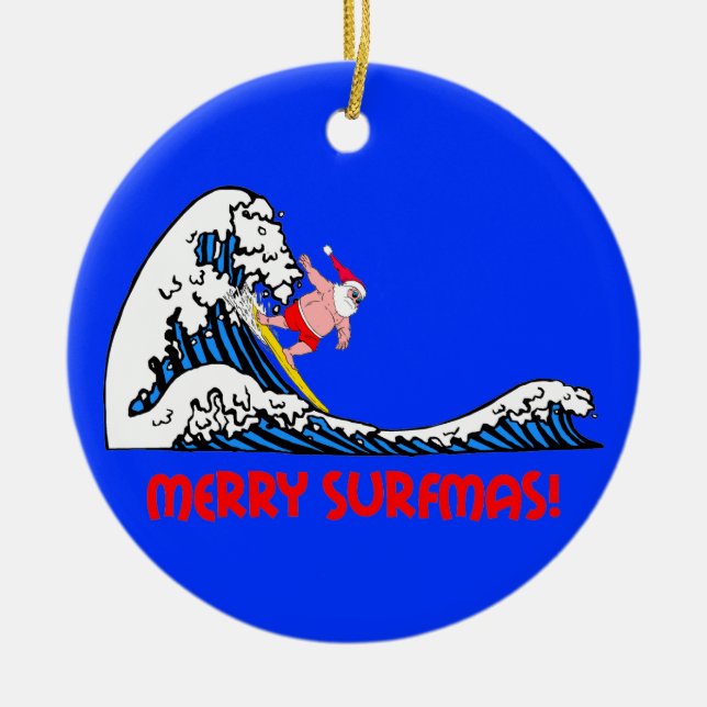 Surfa Santa Julgransprydnad Keramik (Framsidan)