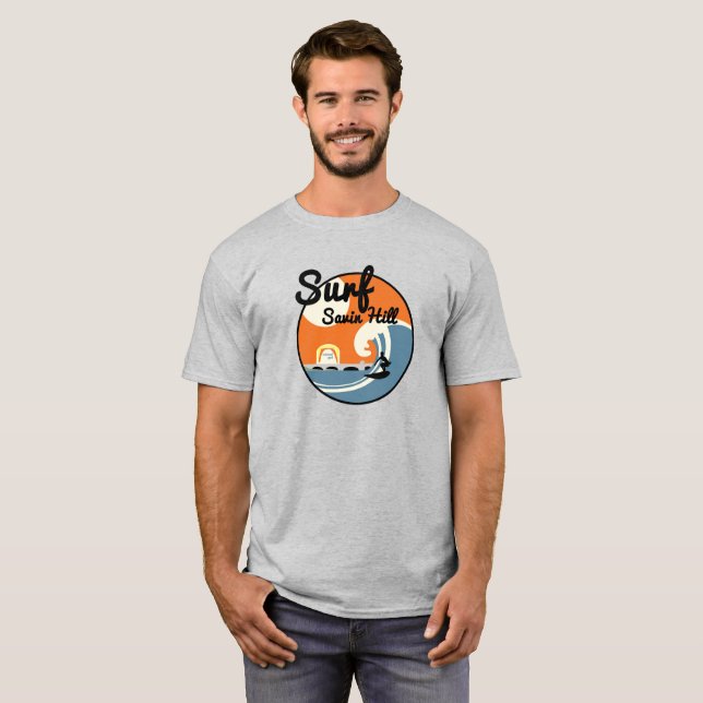 Surfa Savin Backe - Dorchesters favoritstrand T Shirt (Hel framsida)
