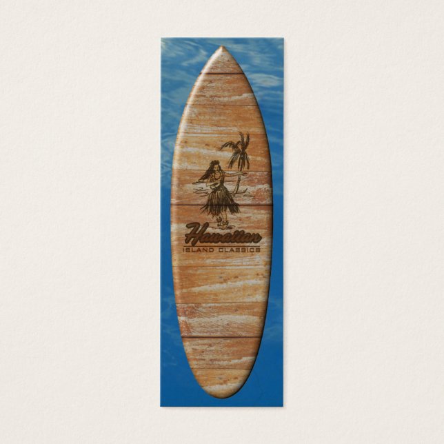 Surfa Shack Hawaiian Faux Wood Litet Visitkort (Framsidan)