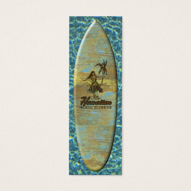 Surfa Shack Hawaiian Faux Wood Litet Visitkort (Framsidan)