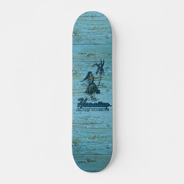 Surfa Shack Hawaiian Faux Wood Skateboard Bräda 20 Cm (Framsida)