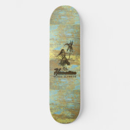 Surfa Shack Hawaiian Faux Wood Skateboard Bräda 20 Cm
