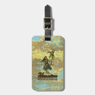 Surfa Shack Hawaiian Hula Girl Faux Wood Bagagebricka