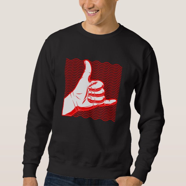 Surfa Shaka Surfa Design Lång Ärmad Tröja (Framsida)