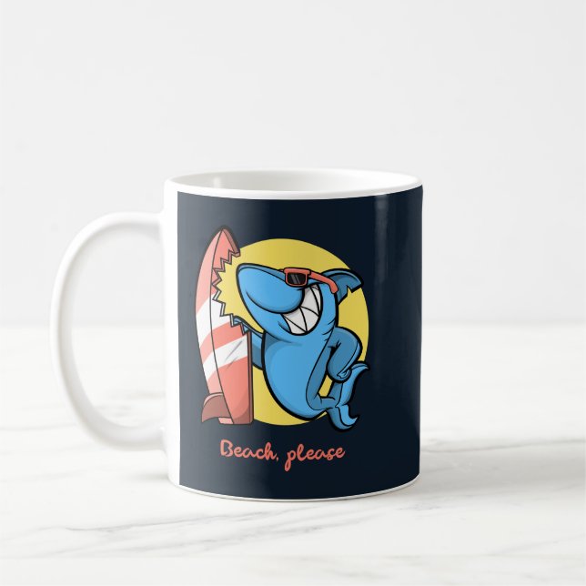 Surfa Shark Beach, tack Kaffemugg (Vänster)