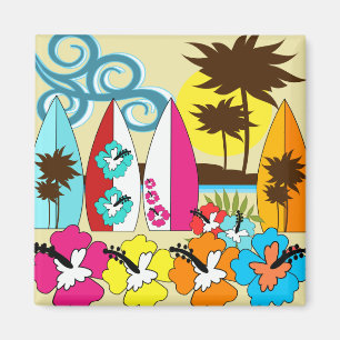 Surfa Shop Surfing Ocean Beach Surfboard Handflata Magnet