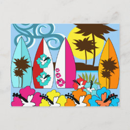 Surfa Shop Surfing Ocean Beach Surfboard Handflata Vykort