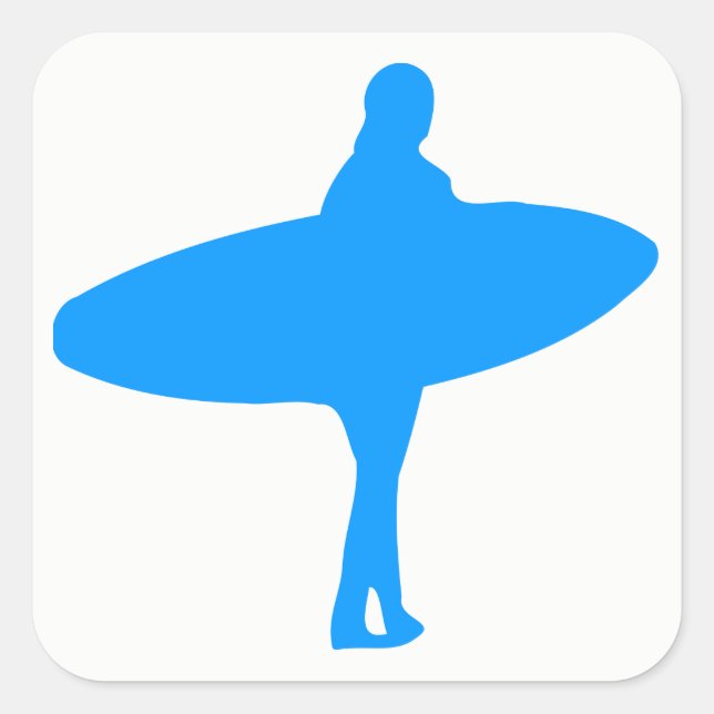 Surfa Silhouette Fyrkantigt Klistermärke (Framsida)