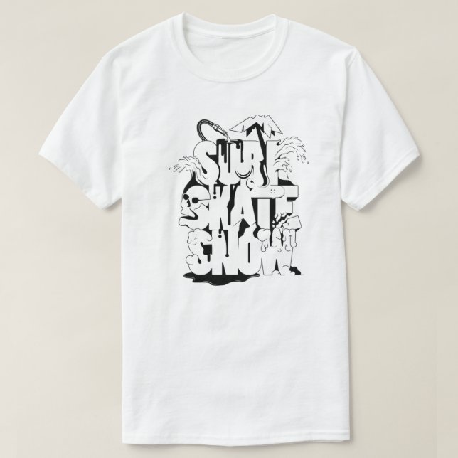 Surfa Skate Snö Shirt Tee Shirt (Design framsida)
