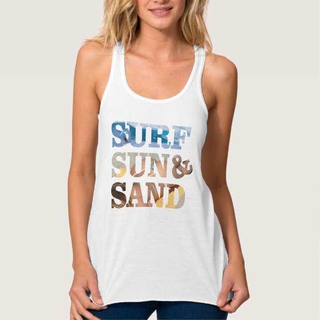 surfa sol & sandstrand T-shirt design Linne Med Racerback (Framsida)