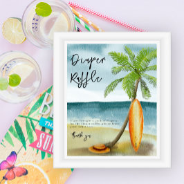 Surfa strand - Diaper Raffle-spel Poster