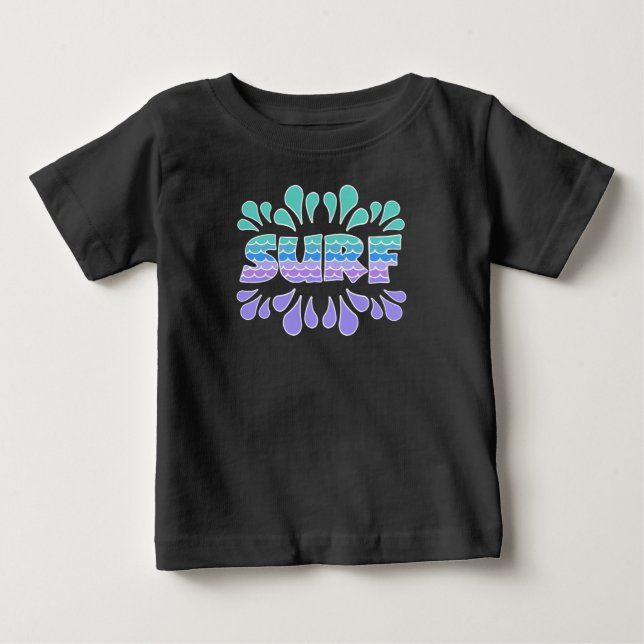 SURFA-Surfa med Vinkar, färgstark surfing, surfer T Shirt (Framsida)