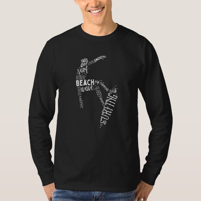 Surfa Surfing Typography T Shirt (Framsida)