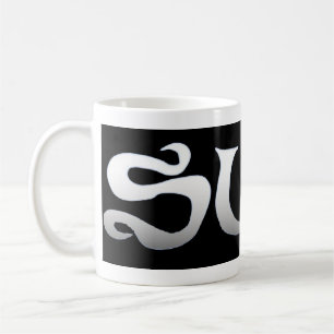 Surfa svart mugg