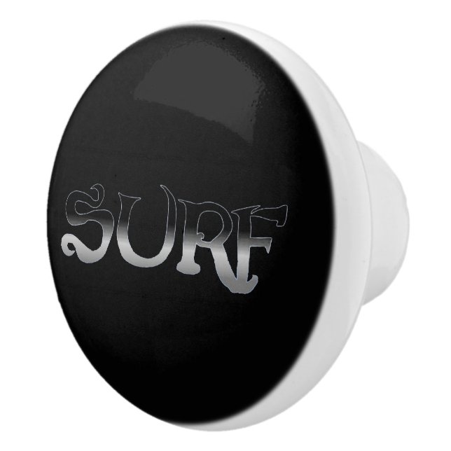 Surfa, svart tonad keramisk knopp (Höger)
