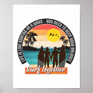 Surfa tillsammans - Behålla balansen Poster