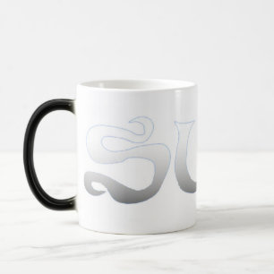 Surfa tonar ut vit morfning mugg