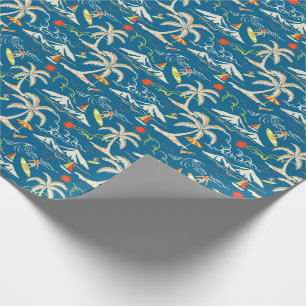 Surfa tropiska öar, tema mönster presentpapper