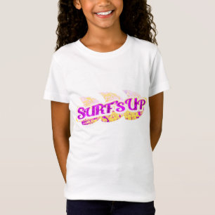 Surfa upp flickor lilor & gultt-skjortan tee