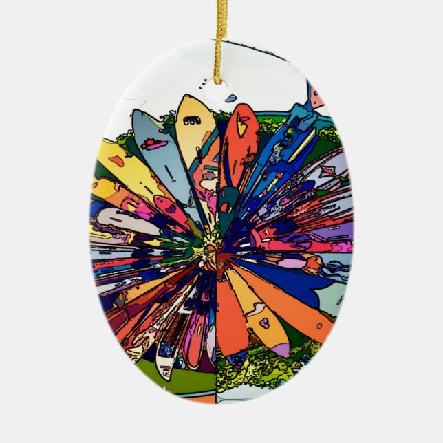 Surfa upp på Maui Julgransprydnad Keramik (Framsidan)