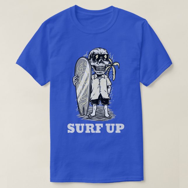 Surfa upp Skeleton vid bålen  T Shirt (Design framsida)