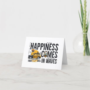 Surfa Van Beach Quote Happiness kommer i Vågar Tack Kort