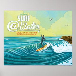Surfa @Vatten surfer poster- 20 x 16 tum Poster