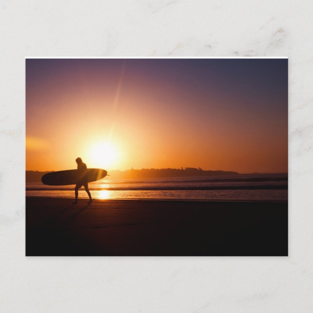 Surfa vid solnedgång vykort (Framsida)