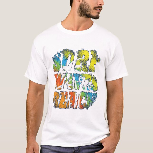 Surfa, vinkara, strand t shirt (Framsida)