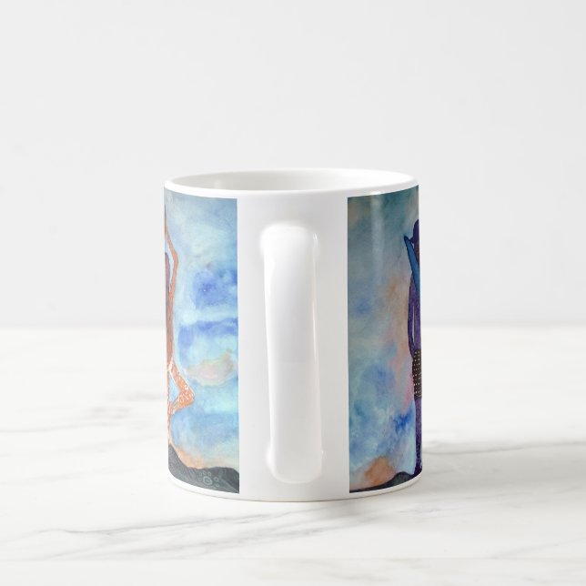 Surfa Yoga Romantic Painting White Mugg (Handtag)