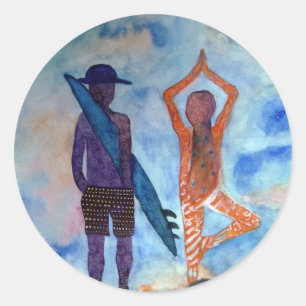 Surfa Yoga Summer Sticker Runt Klistermärke
