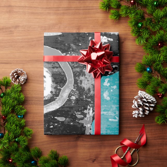 Surface Current – Abstract Flow & Structure Wrappi Presentpapper (Julgåva)