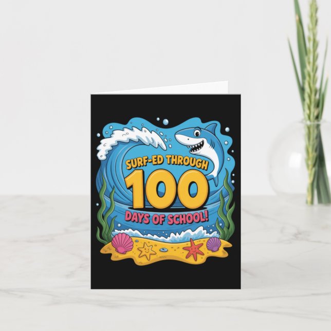 Surfad igenom 100 skoldagar Rolig haj Kort (Framsida)