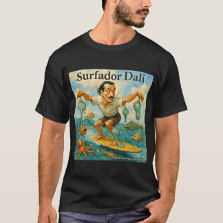 Surfador Dali – Surrealistisk Surf Cartoon T Shirt