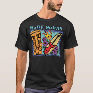 Surfagitarr: Tiki w/Torch och hibiskus Tee Shirt