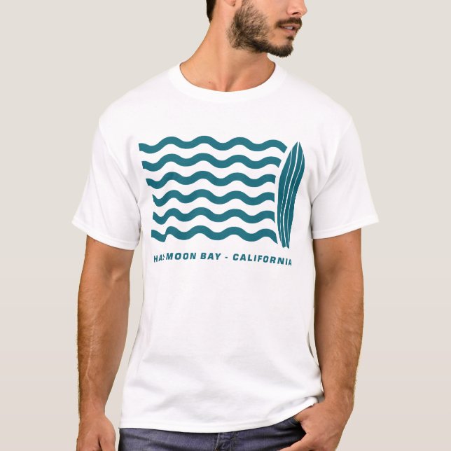 SurfaHalf Moon Bay, Kalifornien Tee (Framsida)