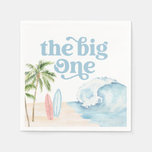 Surfan Big One Beach 1:a födelsedagen Pappersservett