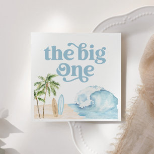 Surfan Big One Beach 1:a födelsedagen Pappersservett
