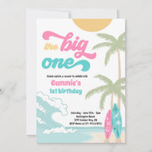 Surfan Big One Retro 1:a födelsedagen Party